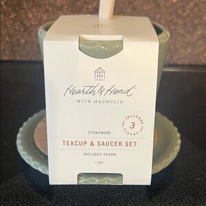 Hearth & Hand Sage Teacup and Saucer Set 8oz